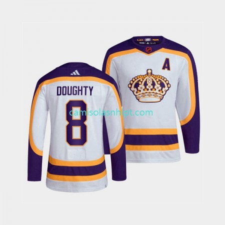 Camiseta Los Angeles Kings Drew Doughty 8 Adidas 2022 Reverse Retro Branco Authentic - Homem